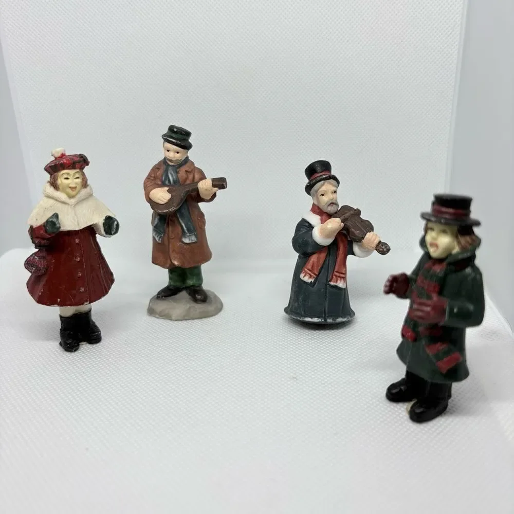 Vintage Lemax Victorian style Holiday Carolers Figurine Set of 4